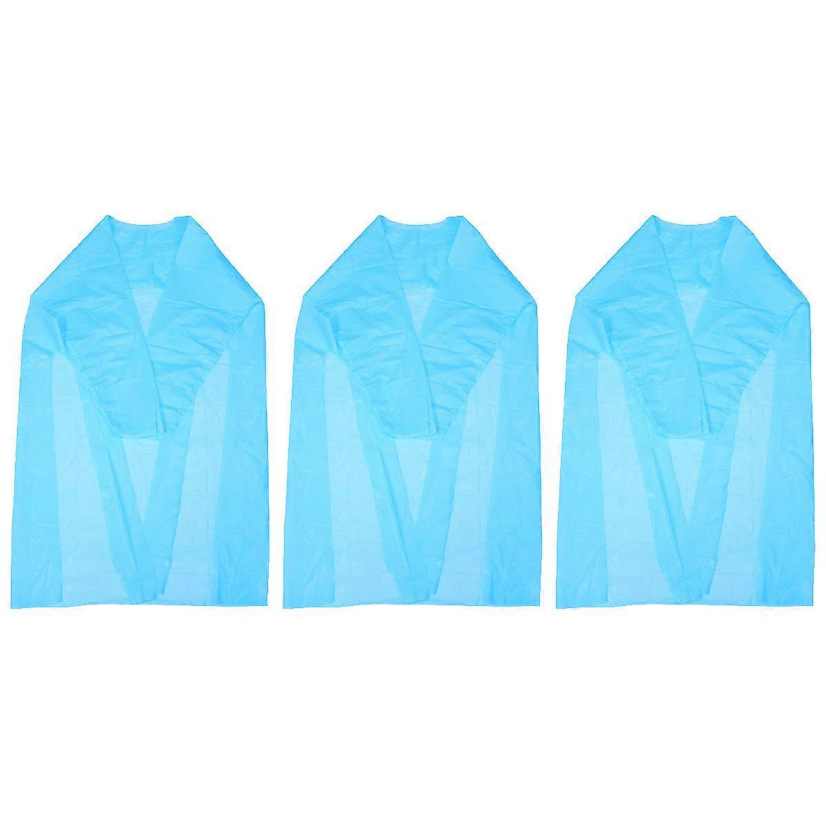 Barbers Cloak for Cleaning Function 9Pcs Plastic Blue Overcoat