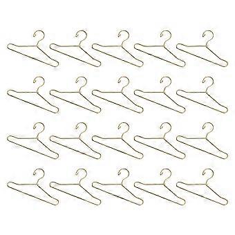 Cabideiro de metal para roupas de bonecas em miniatura, conjunto com 20 peças.