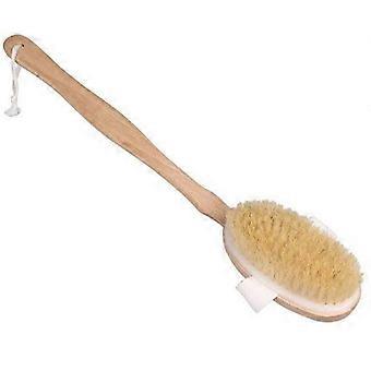 Wood Long Handle Bristle Bath Shower Body Back Removable Handle Brush Massager