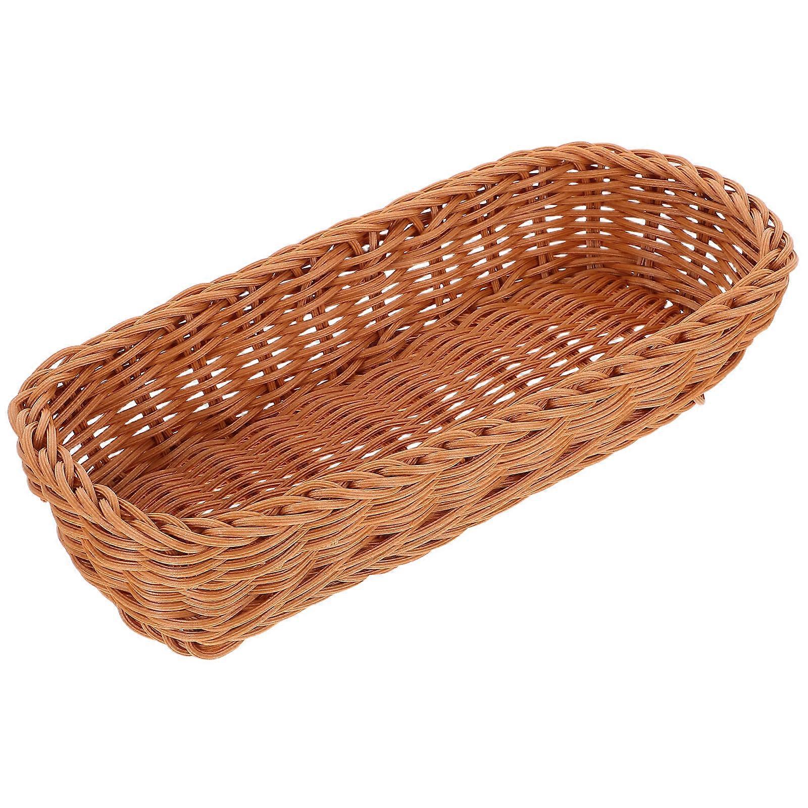 Small Storage Basket Woven Cutlery Storage Box Home Kitchen Use Rectangular Shape Simple Design 1Set