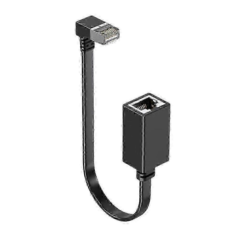 90 Degree Right Angle CAT7 Ethernet Cable RJ45 Extension compatible with PC