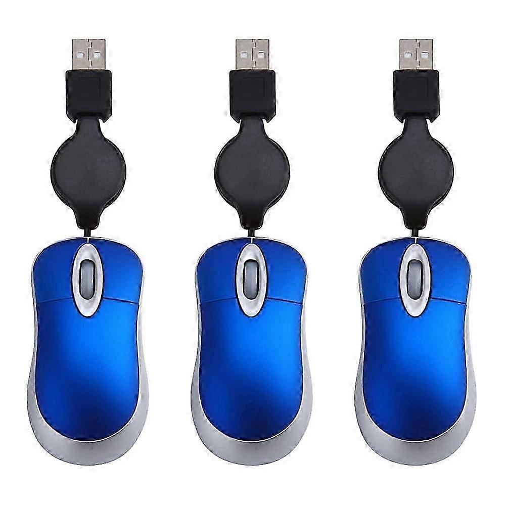 3PCS Wired Mouse Retractable Mouse Wired Mouse Mini Mouse USB Optical Mouse Wired Mouse compatible with Computer