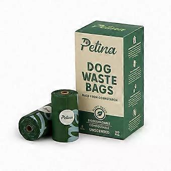 100% Compostable Plant Based Dog poo bags (120 bags/8 Rolls)
