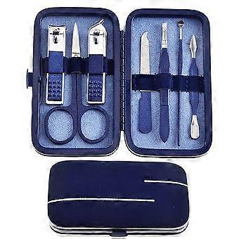 7PCS Stainless Steel Nail Clipper Set - Complete Manicure & Pedicure Kit in Elegant Leather Case