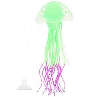 Statue Set für Dekor Grün Silikon Qualle Aquarium Ornament 5 Stück
