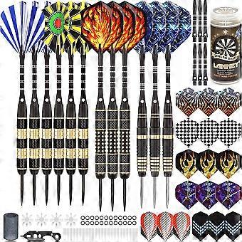 Darts Metal Tip Set, Steel 12 packs tip darts and accessories, black
