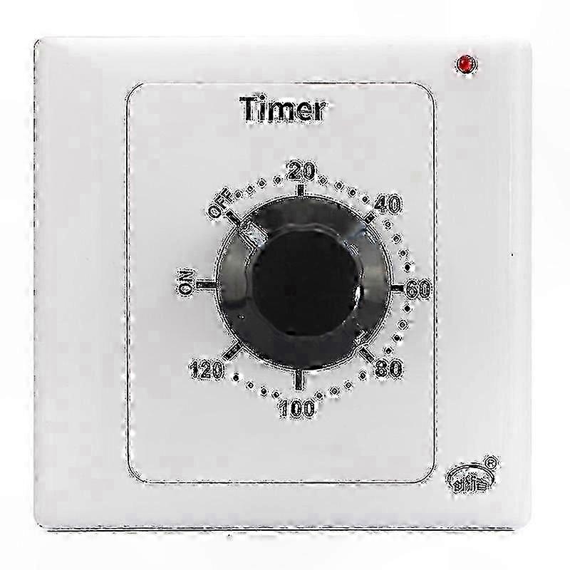 Mechanical Countdown Timer Switch, 120 Minute AC 220V 15A Time Control Socket with 86 Panel and Timer Button