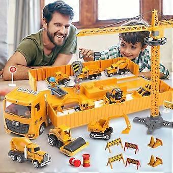 Vehicle Set - Unspecified - Bulldozer, Crane, Truck Tower - 42 Accessories - 6 Alloy Cars