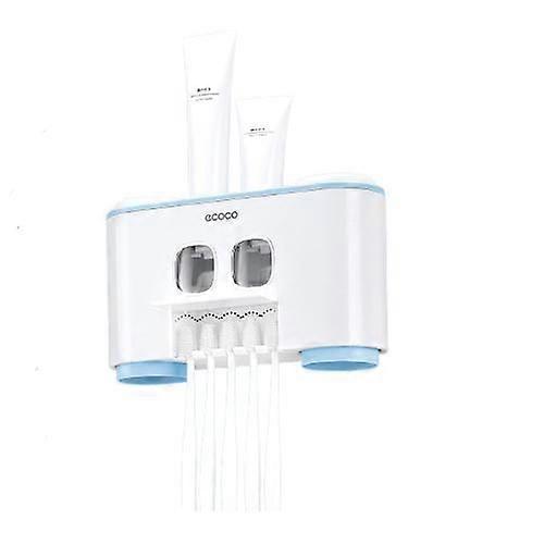 Ecoco Wall Mounted Toothbrush Holders With Toothpaste Dispenser Gray