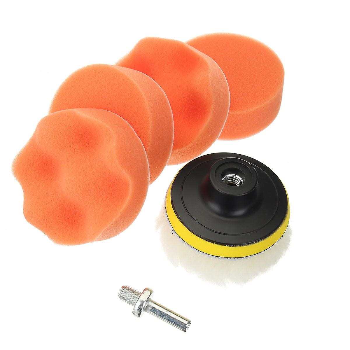 7Pcs Buffing Sponge Polishing Pad Waxing Buffing Pad Drill Woolen Sponge Wheel