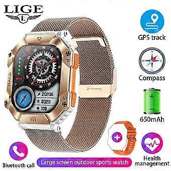 Boussole Adulte Montre Intelligente Pour Android IOS Montres De Fitness Étanche Moniteur Santé AI Voix Bluetooth Appel Smartwatch Militaire