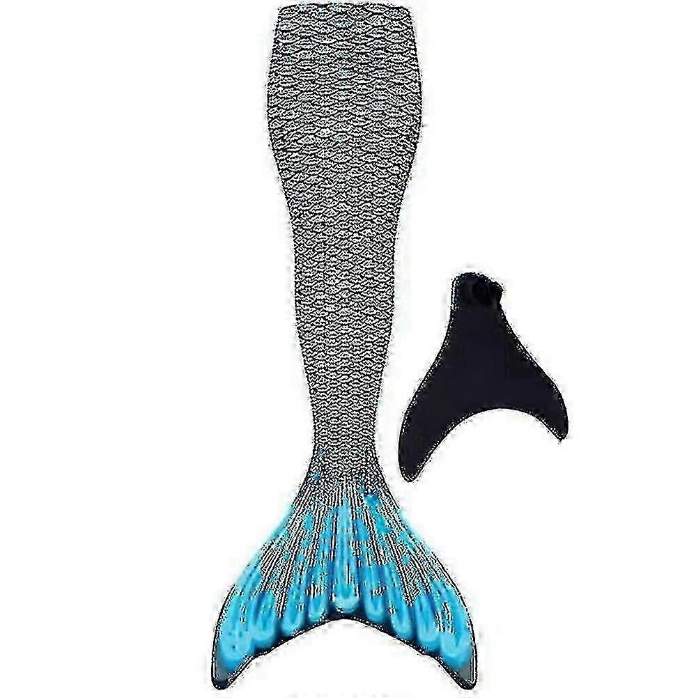 Costume da bagno a coda di sirena rinforzato per adulti con monopinna inclusa, ideale per spettacoli subacquei professionali e travestimenti fantasy.