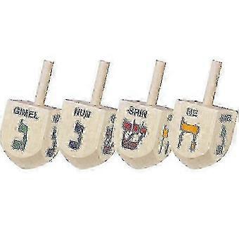 Hanukkah Party Essentials: 10pcs Wooden Dreidel Set - Classic Spinning Tops for Kids' Fun & Decorationsxx