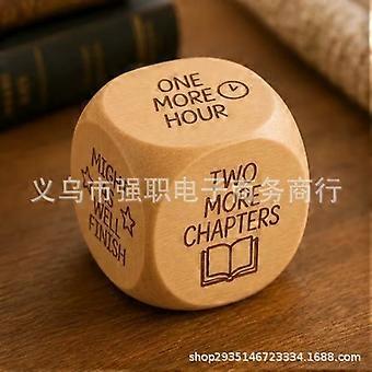 1/2/3  Wooden Reading Decision Dice, 6-Sided Wood Engraved Quotes Prompt,Icons Natural Wooden Charm a Fun Companion Book Lover Habit Dice Gift 50mm