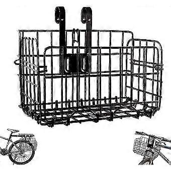 Bicycle basket foldable front steel mounting handlebar 26-27
