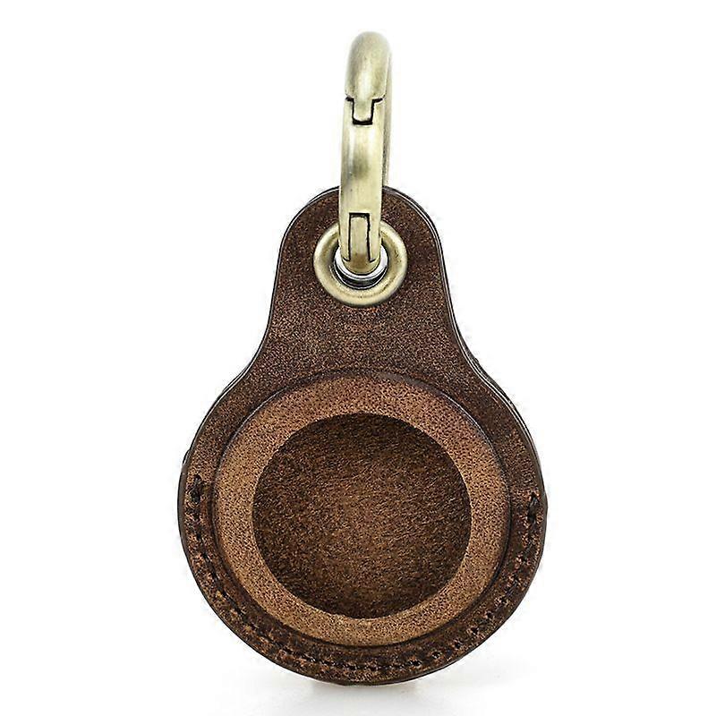 Leather AirTag Holder Case with Key Ring Compatible with Apple
