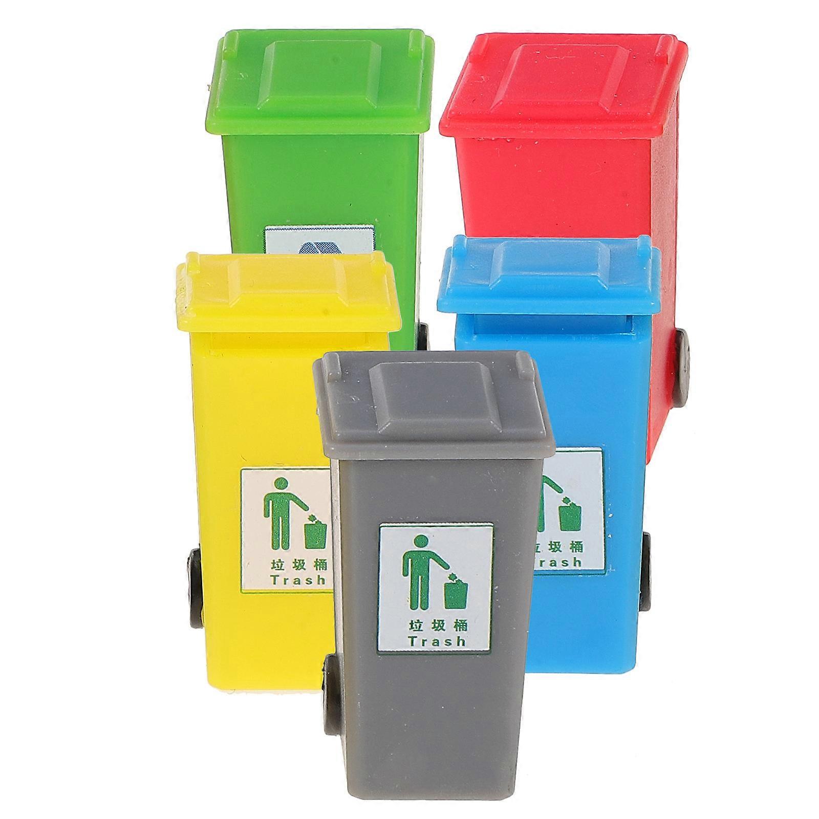 Mini Trash Can Doll House Decor Using 5Pcs Tiny Trash Can Model