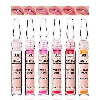 6PCS Color Changing Lip Oil, Moisturizing Clear Lip Gloss Set, Non-Sticky High Shiny Lip Glow Oil, Long Lasting Hydrating Lip Oil