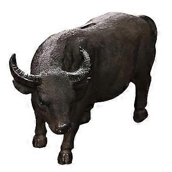 Cow Statue Gift Bull Piggy Bank Coin Penny Collectible Piggy Bank Cow Sculpture Black
