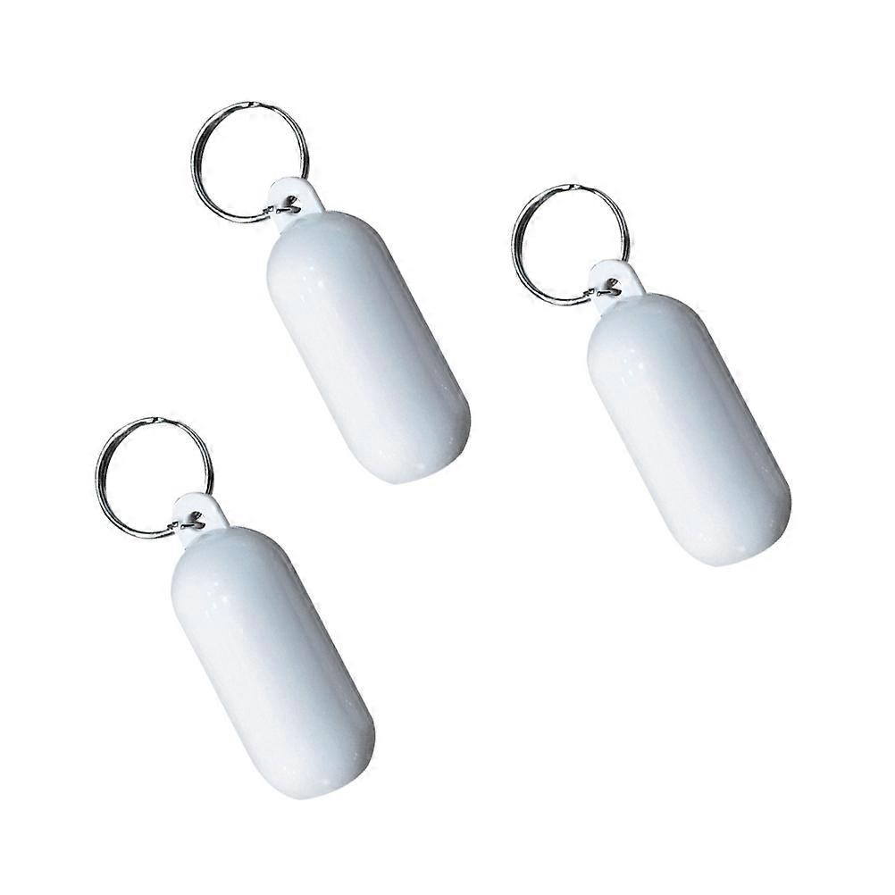 3Pcs Floating Key Ring Beach Floating Key Ring Plastic Floating Key Chain(White)