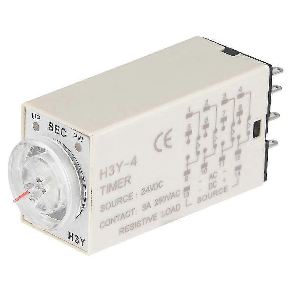 H3Y-4 Time Relay Pointer Control Delay Timer Control Switch 14-Pin 24VDC (30S) compatible for SH