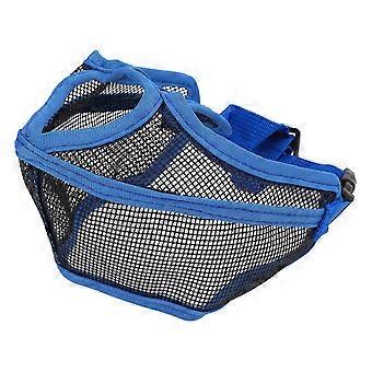 Short Snout Dog Muzzle Adjustable Breathable Prevent Biting Chewing Dog Mesh Muzzle for Bulldog Shar Pei Chihuahua Blue S