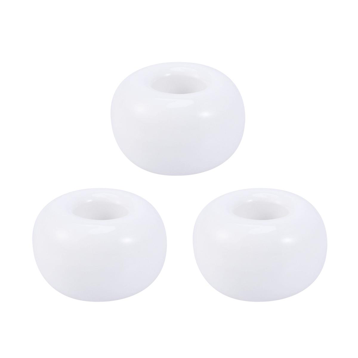 White Round Toothbrush Base for Storage Use 9Pcs Ceramic Bathroom Stand