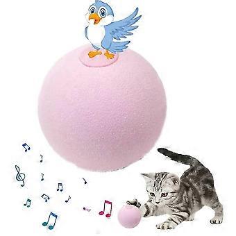 Interactive Cat Toy, with Cries of Birds, Frogs and Crickets, Plush Cat Balls Hunt (Yellow Bald SV