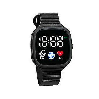 Digitaal LED Elektronisch Horloge Groot Vierkant Scherm Nauwkeurige Tijd Zachte Comfortabele Band Mode Spaceman Horloge