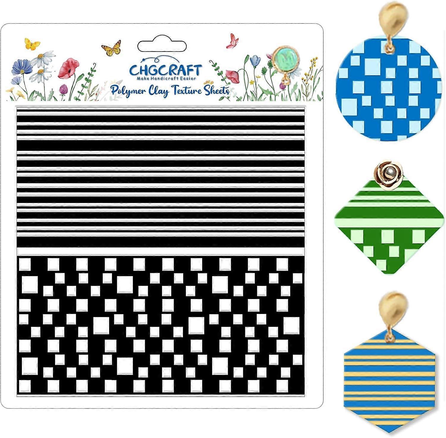 Simple Stripes Polymer Clay Texture Sheets Plaid Geometric Pattern Texture Stamp Clay Texture Mat Modeling Pattern Pad Sheets
