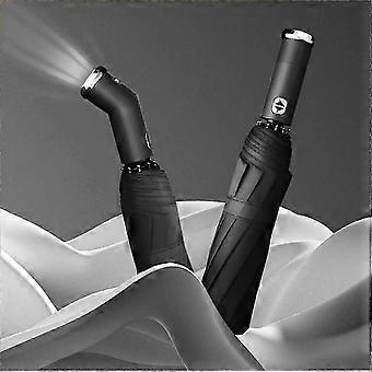Windproof LED Sun & Rain Umbrella with Automatic Folding and Inverted Function OV