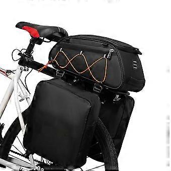 Sac de porte-vélo 3-en-1 Sac de coffre Sac de siège arrière de vélo étanche Sac isotherme avec 2 sacs suspendus latéraux Sac à bagages cargo pour vélo Sacoche à bandoulière