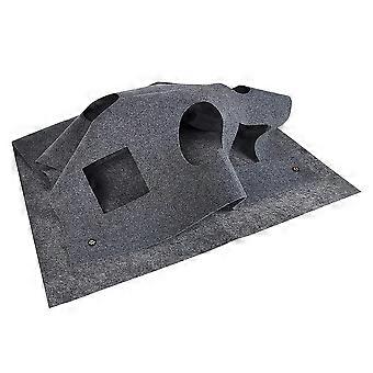 Cat Tunnel Maze Play Mat, Wear-Resistant Scratch-Proof Interactive Rug for Indoor Stress Relief and Chewing, 1 Pc