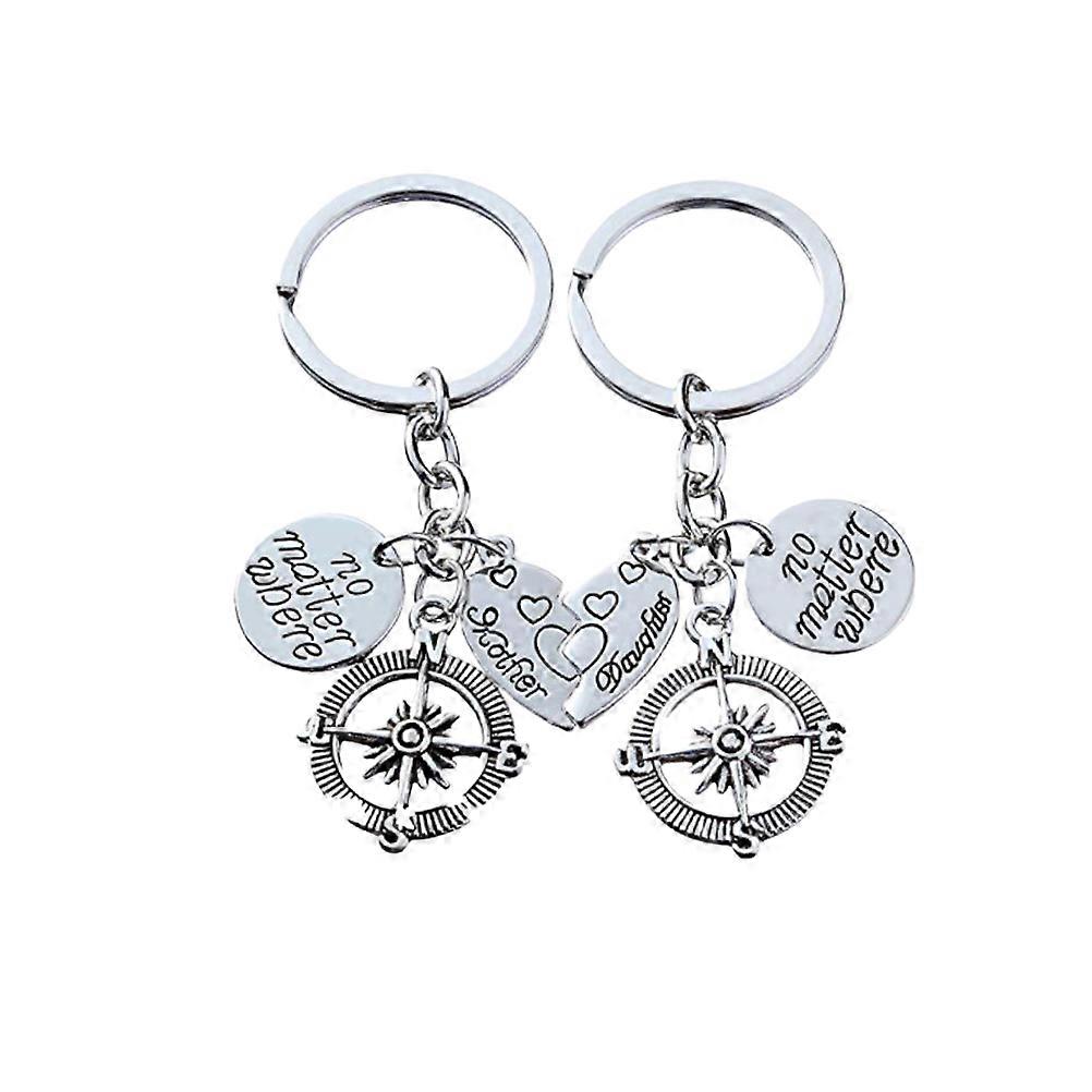 Silver Heart Keychain for Hanging Keys 1Pair