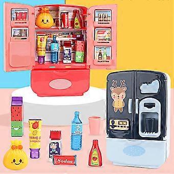 Spielzeugkühlschrank, Miniatur-Doppeltür-Kühlschrank für Kinder, Spielzeug für Rollenspiele, Geschenk
