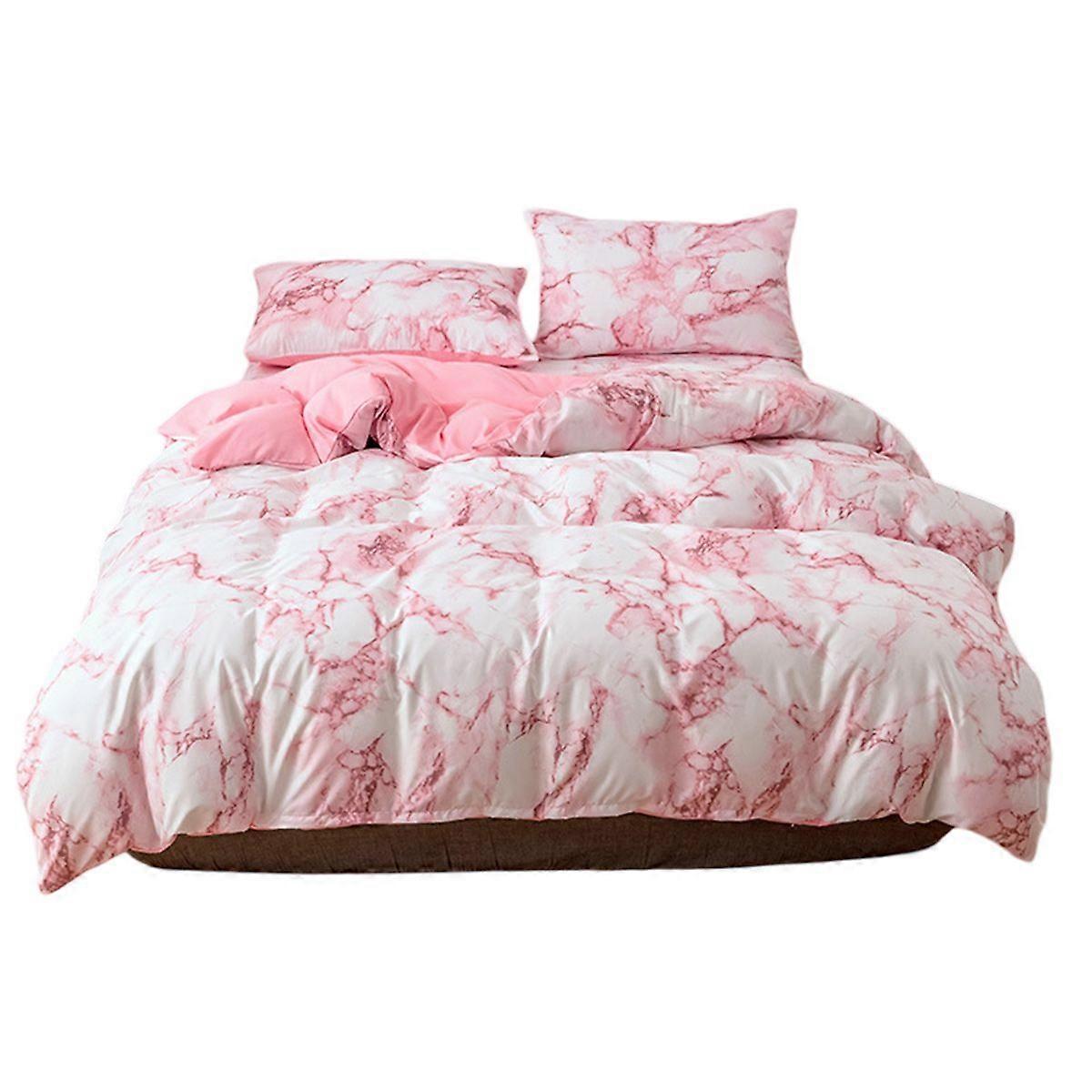 Queen Size Reversible Marble Print Comforter Set