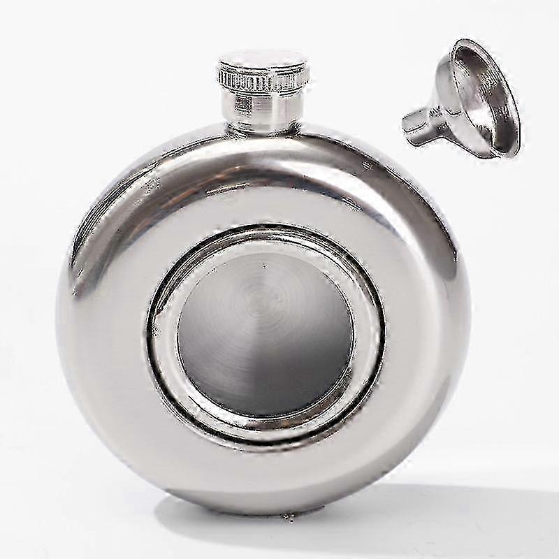 5oz Round Stainless Steel Flask