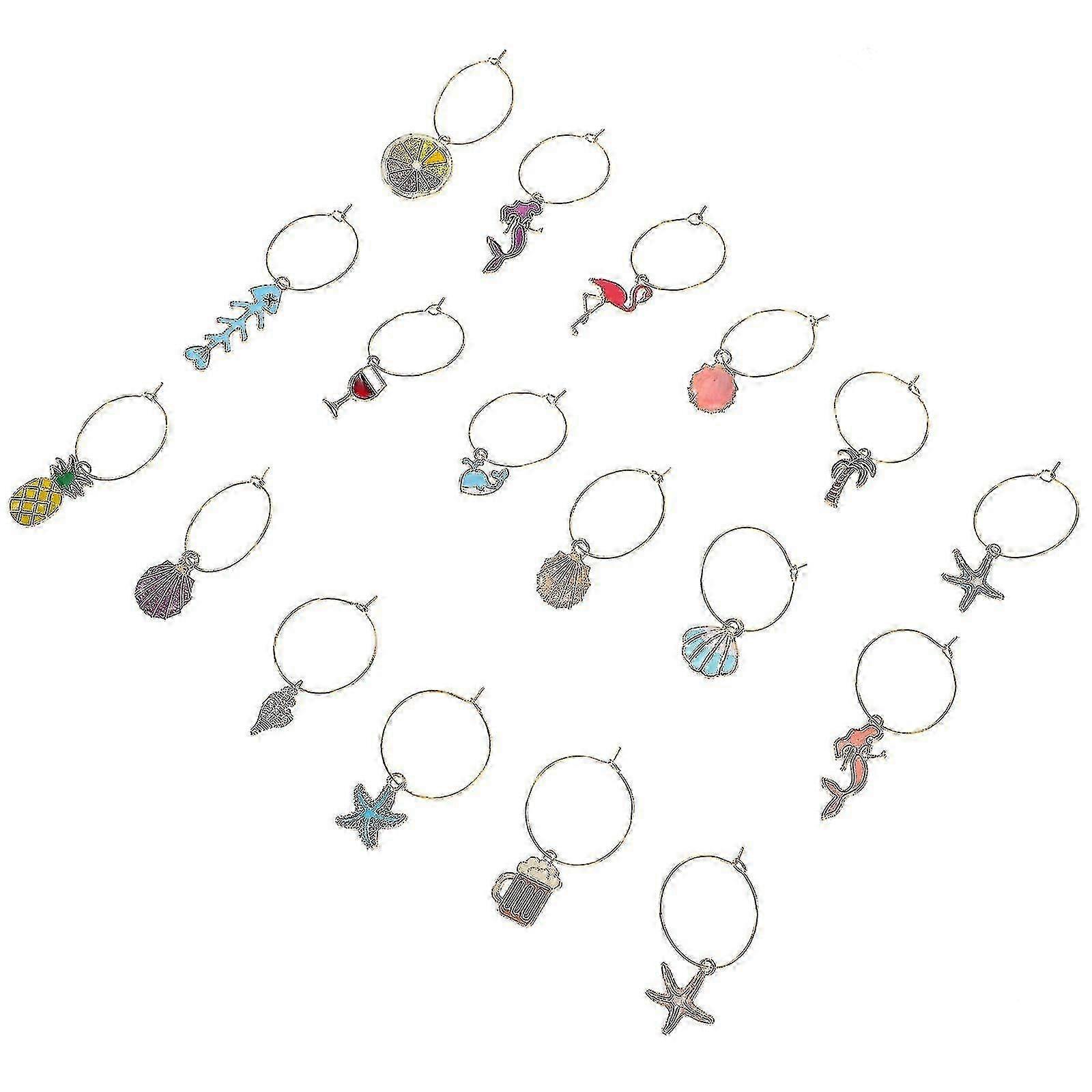18Pcs Assorted Tropical Glass Charms