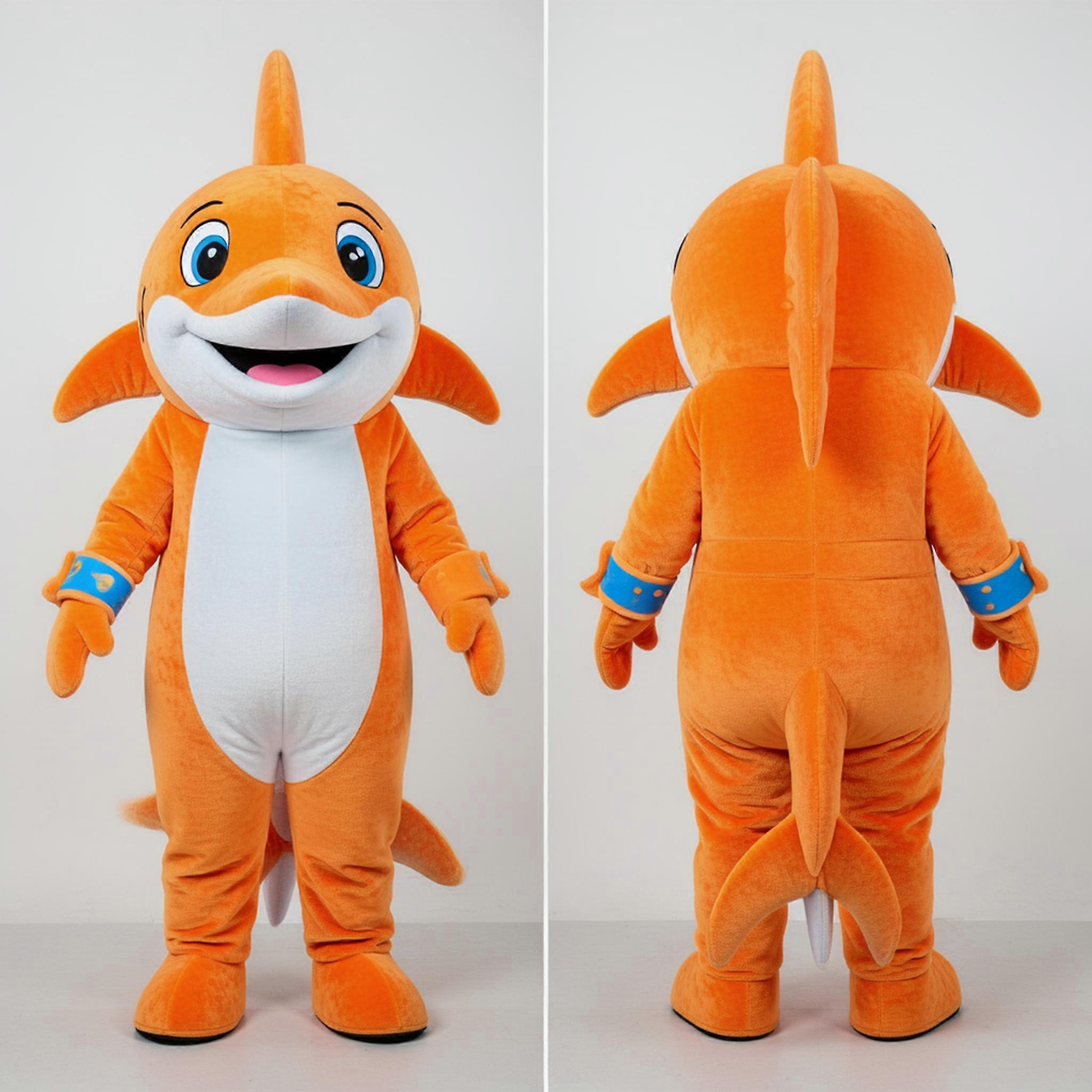 MASTICOT Rust Orange Playful Swordfish Mascot