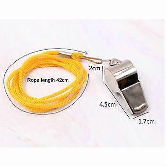 For Coaches, Referees and Officials, 2 Pack Stainless Steel Sports Whistles with Lanyard, Loud Crisp Sound