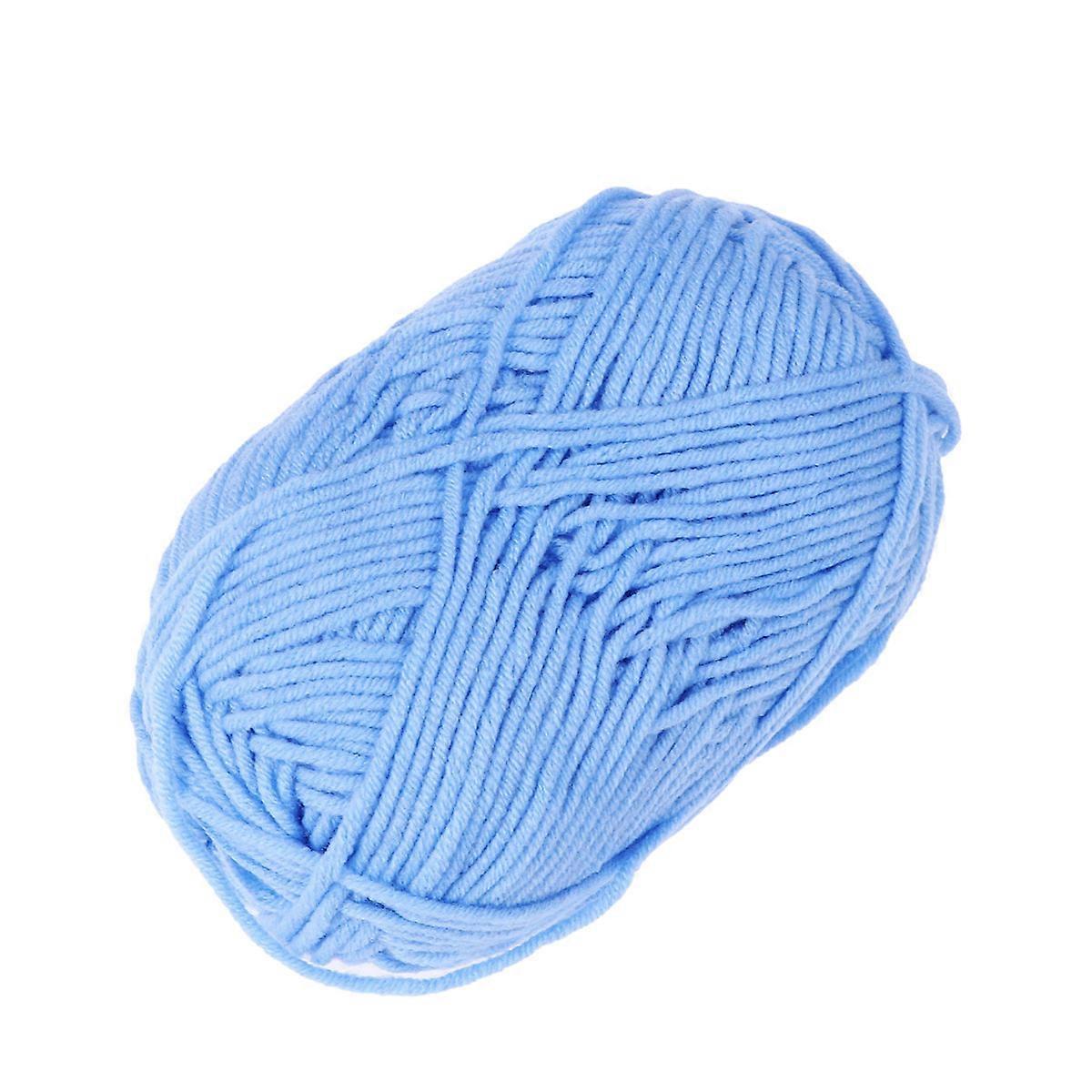 Fil de coton au lait, fil de laine épaisse pour chapeaux, 50 g, bleu ciel, tissé à la main