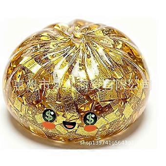 Sparkling Bao Bun Squeeze Ball in Steamer Box Calming Fidget for Anxiety&Focus Non-Toxic Silicone with Gold Foil Accents Ideal Gift for Teens_zyaq1