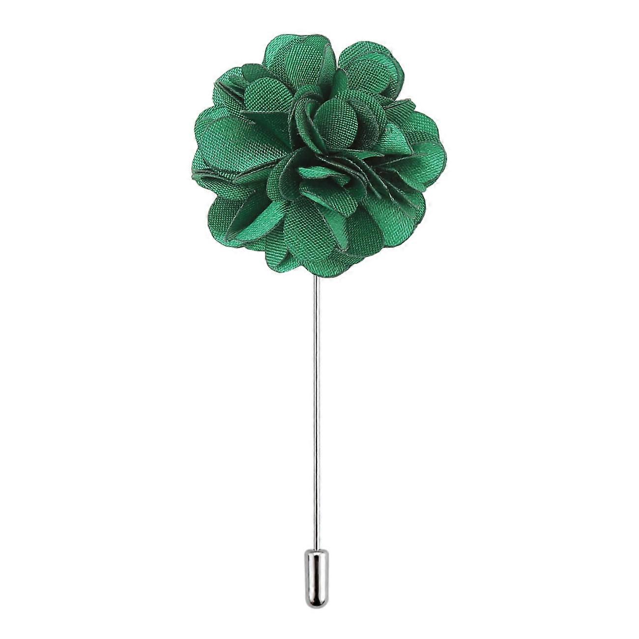 Emerald Green Plain Satin Lapel Pin
