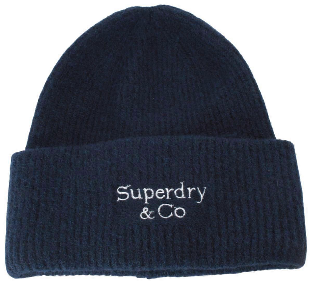 Superdry & Co Heritage Rib Knit Beanie Hat - Eclipse Navy