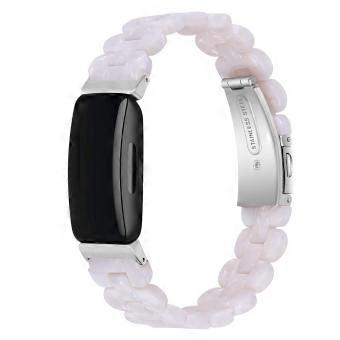Resin Bracelet Silver Pearl White Adjustable Strap for Fitbit Inspire HR and Inspire2