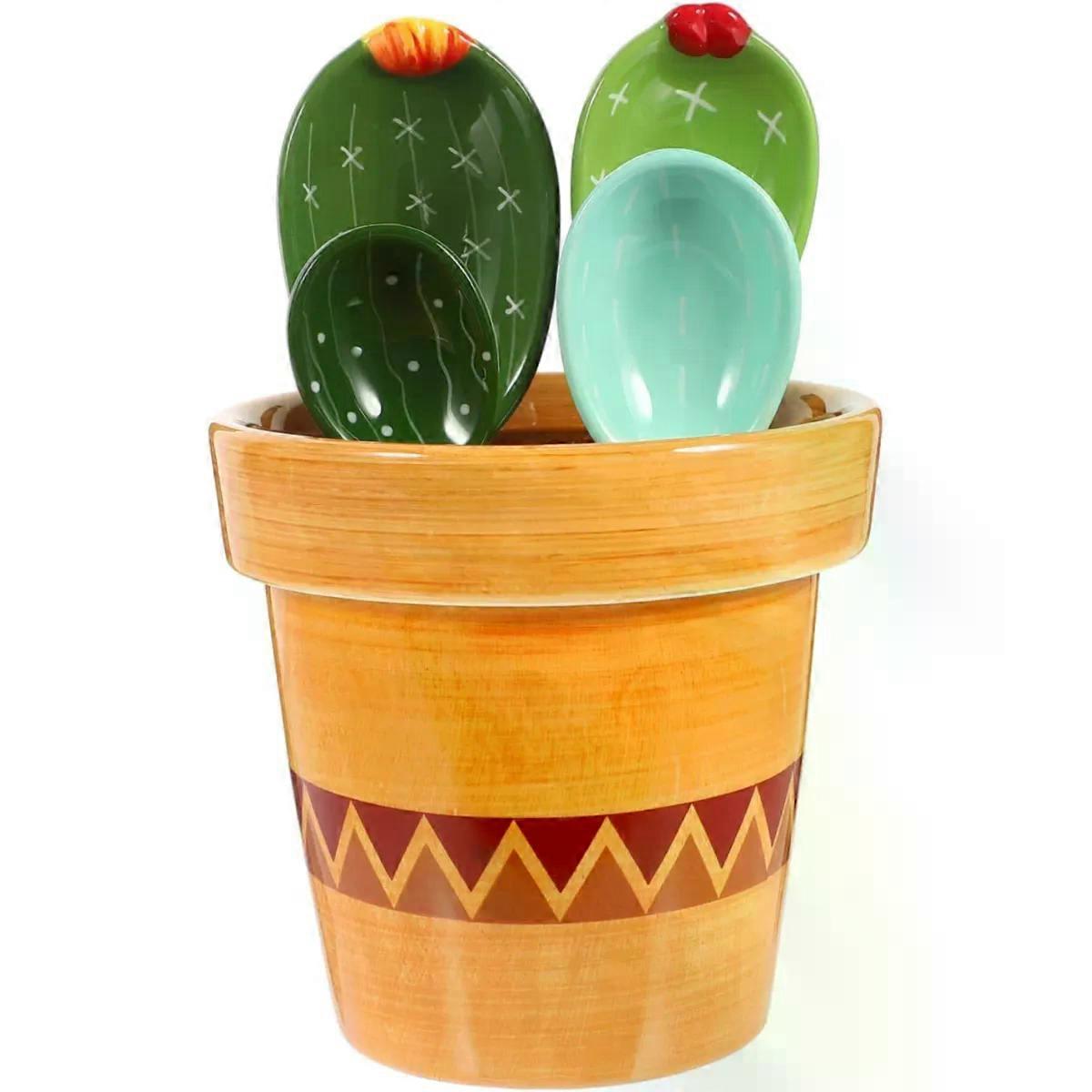 Cactus Measuring Spoon Set with Holder, 5 Piece