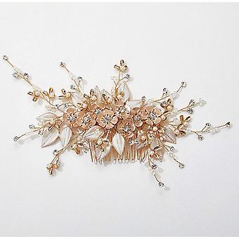 Handgemachter Hochzeitshaarkamm Perle Blumenblatt Braut Haarschmuck für Bräute und Brautjungfern