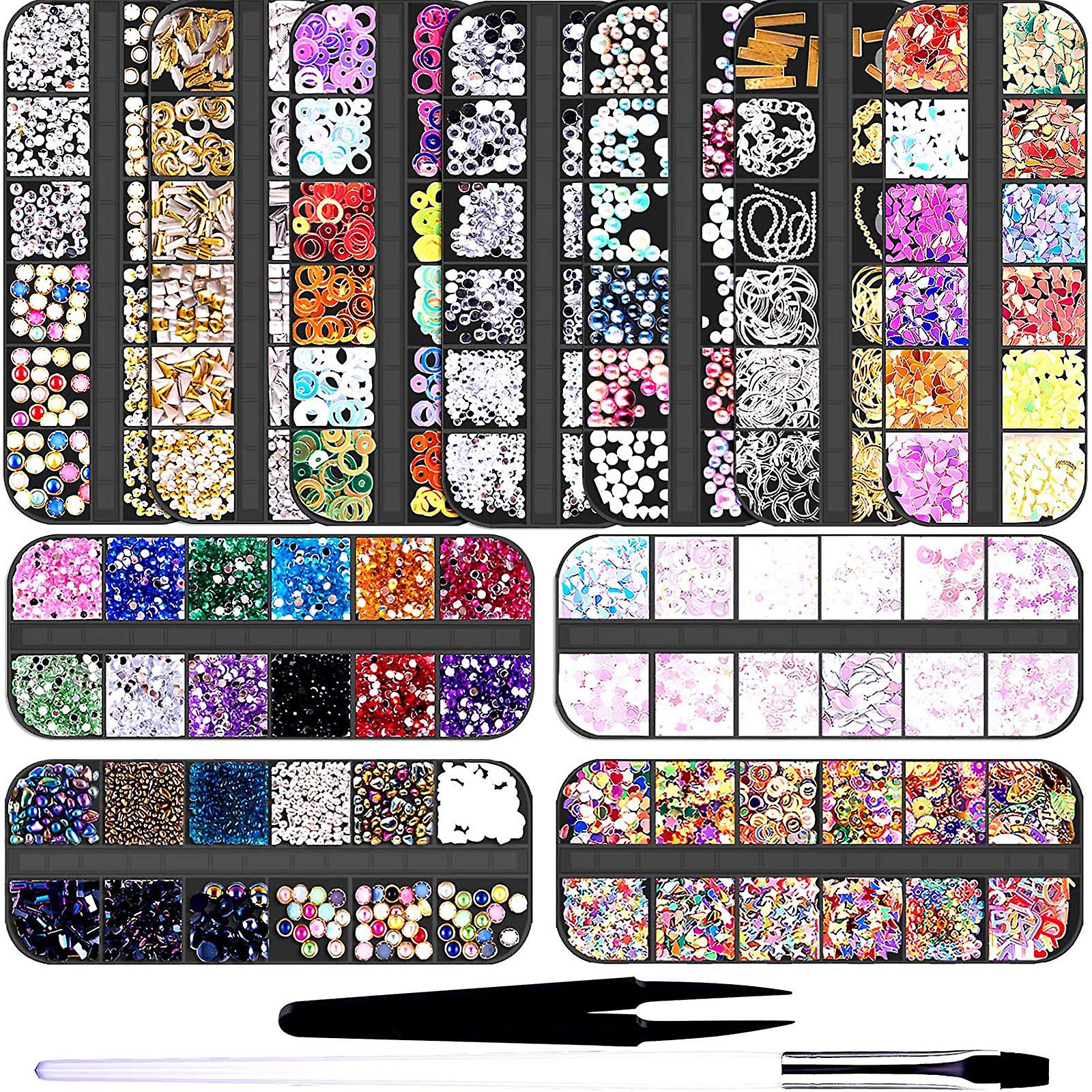 Ongles Glitter Set Flat Back Gems Strass Decors