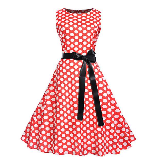 Classic Women's Fashion Outlet Retro Hepburn Style Waist Thin Large Swing Solid Color Dress With Belt