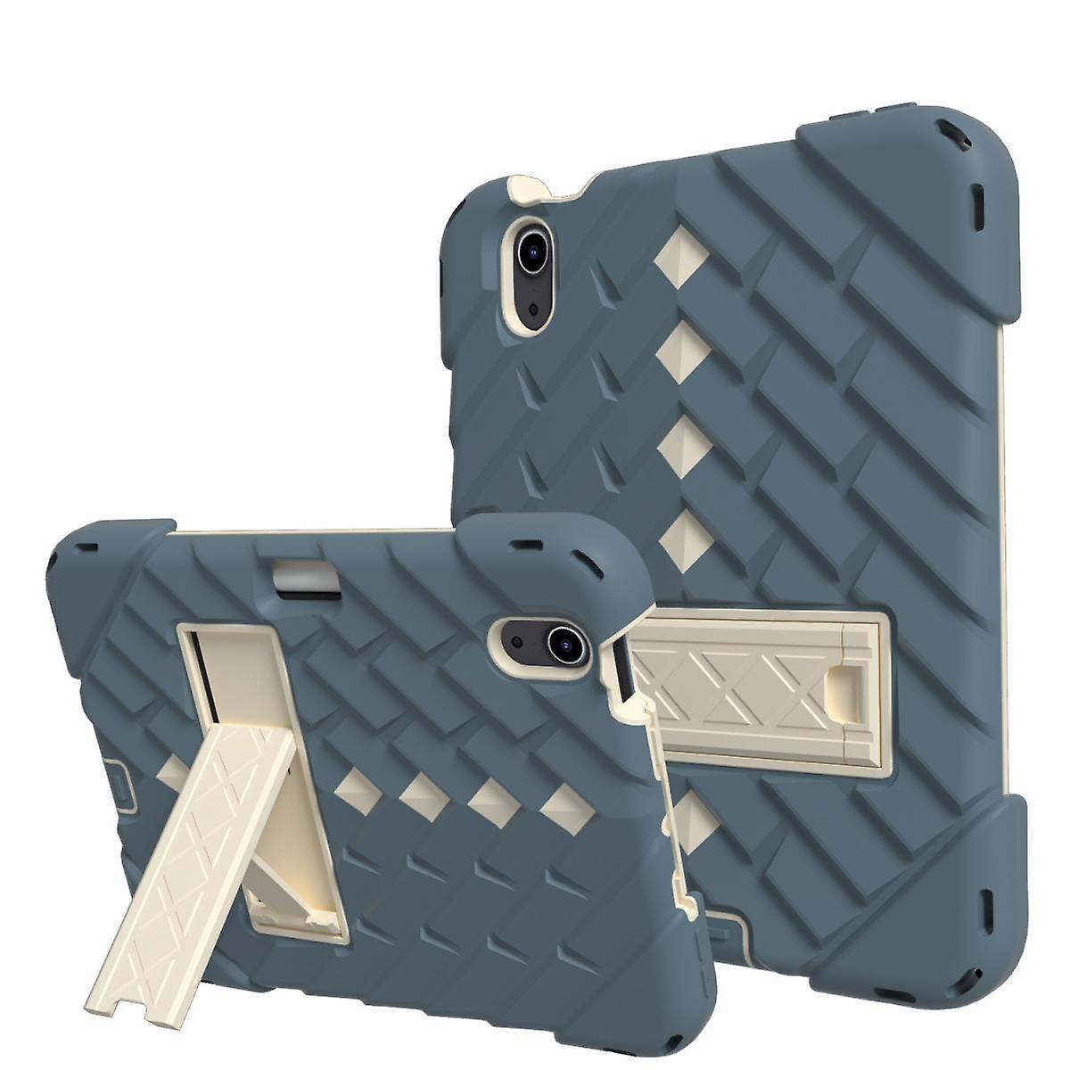 Suitable For Ipad Mini 6 Tablet Computer Shell Diamond Pattern With Pen Slot Shoulder Strap Three Anti-silicone Anti-fall Tablet Computer Shell Gray B